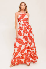 MARLEY MAXI DRESS - TROPICAL HALTER MAXI- FINAL SALE