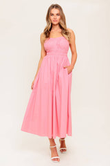 HEARTLAND SUNSET MIDI DRESS - PINK - FINAL SALE