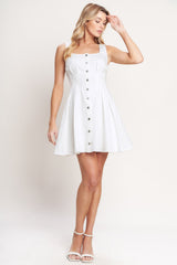 SUMMER PROMISE WHITE DENIM MINI DRESS
