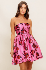WAVERLY MINI DRESS - PINK FLORAL