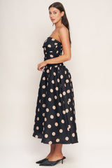 Size Medium, SPOTLIGHT HOUR POLKA DOT MIDI DRESS - FINAL SALE