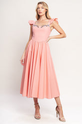BLUSHED WITH LOVE DUSTY PINK MIDI DRESS - FINAL SALE
