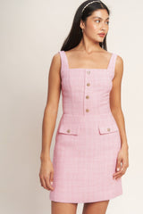 ON MY WAY PINK TWEED MINI DRESS