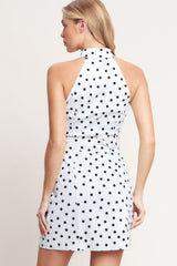 FRENCH DOT AFFAIR BLACK & WHITE MINI DRESS