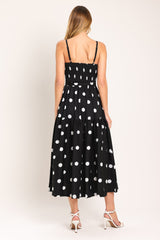 MONROE DOT BLACK & WHITE MIDI DRESS