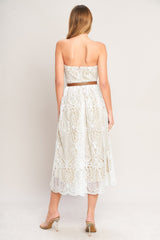 ELEGANT GARDEN LACE MIDI DRESS - FINAL SALE