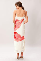 BLOOM STATEMENT POWER MESH CAMI MIDI DRESS