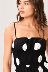 DOT THEORY BLACK & WHITE MIDI DRESS