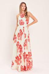 BLOOMING LOVE HALTER MAXI DRESS - FINAL SALE