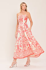 SUNSET ROYALTY PINK MIDI DRESS