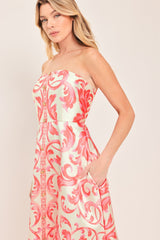SUNSET ROYALTY PINK MIDI DRESS