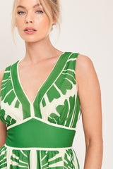 PALM BREEZE GREEN MINI DRESS