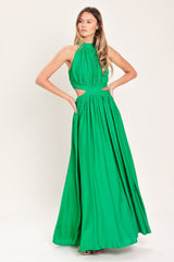 HALTER MAXI DRESS WITH SIDE CUT-OUTS