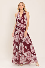 ROSEWOOD ROMANCE POWER MESH MAXI DRESS