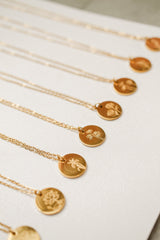 Birth Flower Pendant Necklace