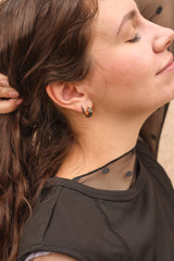Astara Black Enamel Hoop Earring
