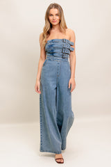 URBAN HARNESS DENIM JUMPSUIT - FINAL SALE