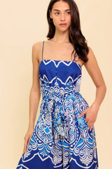 SELAH PRINTED JUMPSUIT - NAVY