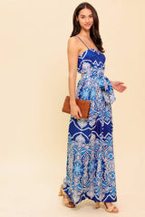 SELAH PRINTED JUMPSUIT - NAVY