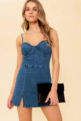 WAYLAND LOVE DENIM SKORT ROMPER- FINAL SALE