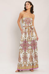 MEDITERRANEAN DREAM STRAPLESS JUMPSUIT