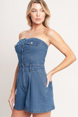 WEEKEND CRUSH DENIM ROMPER