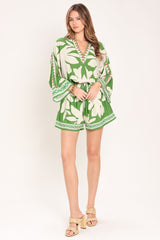 VACATION MODE ROMPER - GREEN MULTI