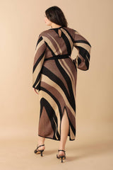 PUT ON A SMILE BROWN MIDI SWEATER DRESS