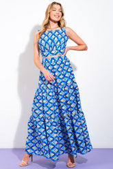 SUMMER JOURNEY - BLUE - TOP & SKIRT SET