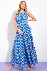 SUMMER JOURNEY - BLUE - TOP & SKIRT SET