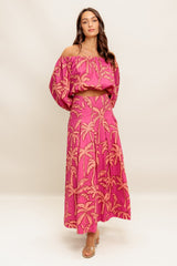 Staci Off-Shoulder Top & Circle Midi Skirt Set