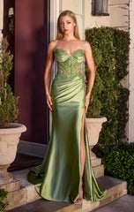 PETRA GOWN - STRUCTURED BODICE WITH PLEATED DETAIL