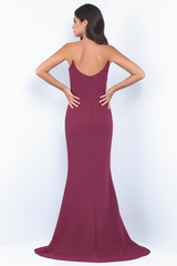 Daris Gown - Berry - Cat-Eye Scoop Neckline Dress