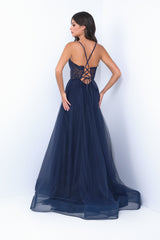 Dani Gown - Navy - Lace & Tulle A-line Dress