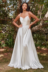 Lottie Gown - Off White - SATIN A-LINE DRESS