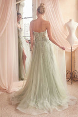 Marisol Gown - Pearl Beaded Glitter Tulle Ball Gown
