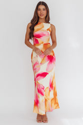 Laguna Maxi Dress - Orange Floral Print Dress