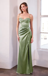 Liv Maxi Dress - Corset Style Long Satin Dress
