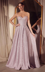 Krista Gown - Glitter Dusted A-line Bustier Dress