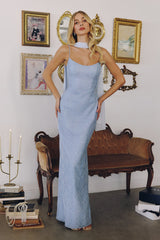 Jules Gown - Shimmering Lace Dress With Chiffon Scarf