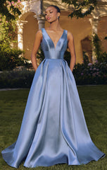 ANDERSYN GOWN - MIKADO SATIN A-LINE DRESS WITH POCKETS