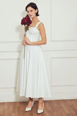 SWEETHEART SERENADE WHITE MIDI DRESS - FINAL SALE