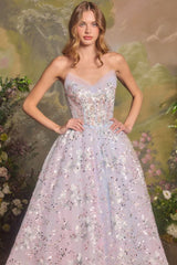 A1485 - Mizza Tea Length Ball Gown - Andrea & Leo