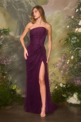 A1497 - Lila Lace Column Gown - Andrea & Leo
