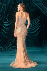 A1503 - Charlotte Chandelier Crystal Mermaid Gown - Andrea & Leo