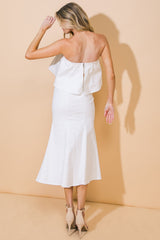 SUNSET STROLL - WHITE CROP TOP & SKIRT SET - FINAL SALE