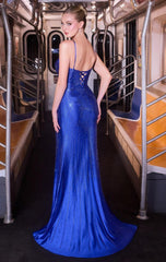 ROMINA GOWN - LINEAR HOT STONE FITTED DRESS