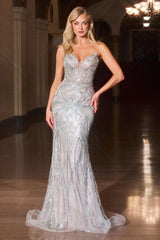Belize Gown - Beaded Overlay Mermaid Dress