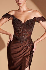 VERONA GOWN - GLITTER SATIN CORSET DRESS