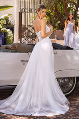 Justice Gown - Strapless Off White Dress With Overskirt